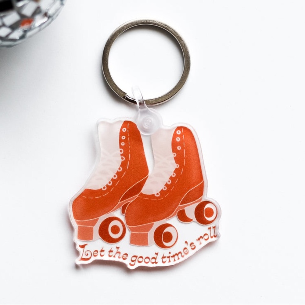 Retro Roller Skates Acrylic Keychain Stocking Stuffer Gifts for Her